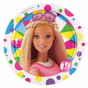 amscan Barbie Dreamtopia Piatti di carta per cena, 23 cm, 8 pezzi