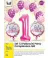 Kit 13 Palloncini Primo Compleanno Girl/Bimba