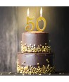 50 Anno Candele di Compleanno Blu Scintillanti , Candeline Compleanno  Particolari Numeri 50， Adatto A Feste di Compleanno : : Casa e  cucina