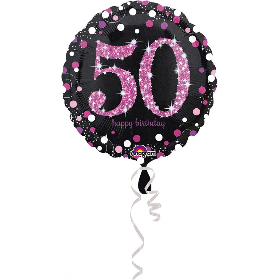 Fascia compleanno 50 anni con scritta glitter super 50, 1pz.