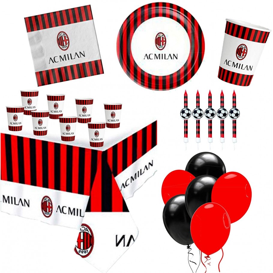 Kit 8 persone A.C Milan con palloncini, coordinato per feste
